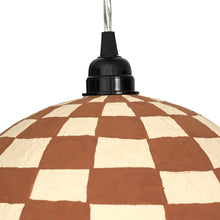 Taurus White and Terracotta Cotton Mache Pendant Lamp