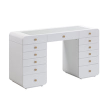 Hollywood 56" White Desk with Vanity Mirror
