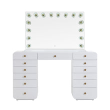 Hollywood 56" White Desk with Vanity Mirror