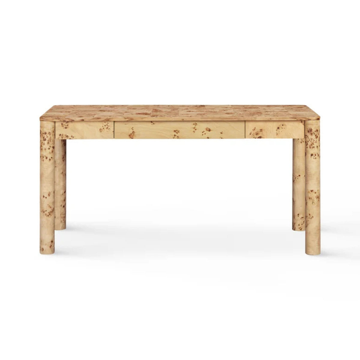 Berri 60" Natural Burl 3-Drawer Work Desk
