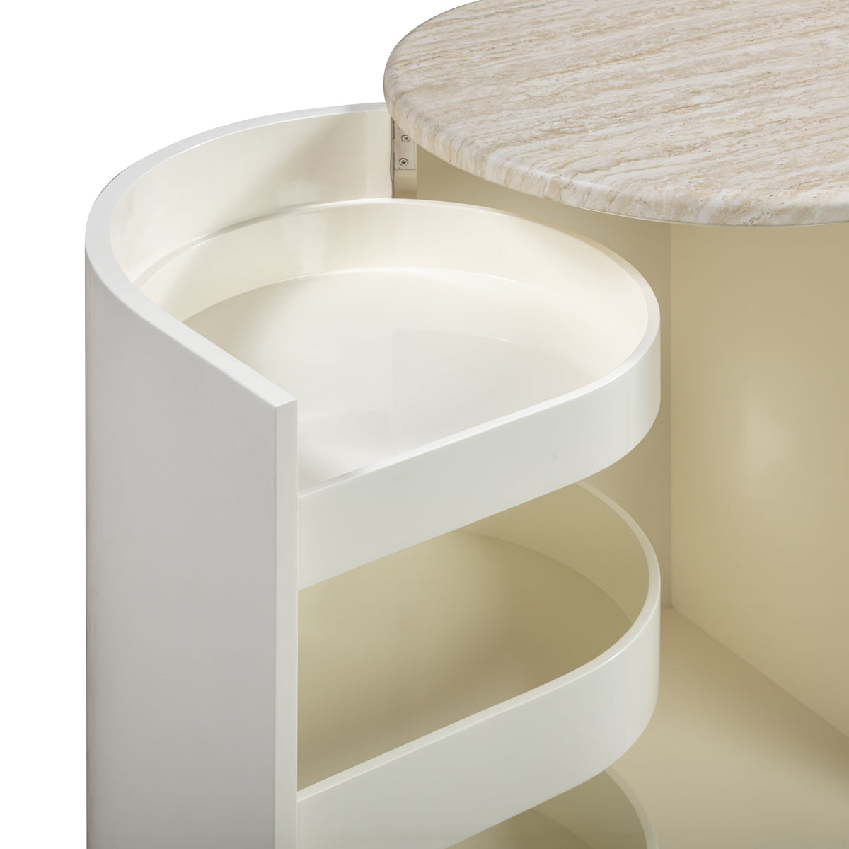Marlene 47" Cream Faux Travertine Vanity Desk