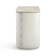 Marlene 47" Cream Faux Travertine Vanity Desk