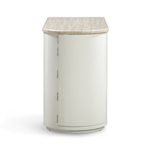 Marlene 47" Cream Faux Travertine Vanity Desk