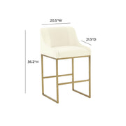Lisa Pleated Performance Velvet Counter Stool by Inspire Me! Home Decor