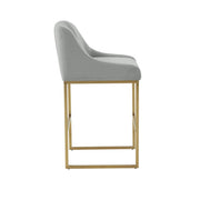 Lisa Pleated Performance Velvet Counter Stool by Inspire Me! Home Decor