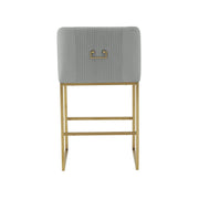 Lisa Pleated Performance Velvet Counter Stool by Inspire Me! Home Decor
