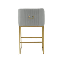 Lisa Pleated Performance Velvet Counter Stool by Inspire Me! Home Decor
