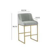 Lisa Pleated Performance Velvet Counter Stool by Inspire Me! Home Decor
