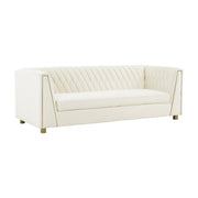 Wafa 87" Cream Performance Velvet Sofa by Inspire Me! Home Decor