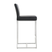 Denmark Performance Vegan Leather Stool with Silver Base - Set of 2
