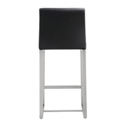 Denmark Performance Vegan Leather Stool with Silver Base - Set of 2