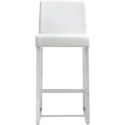 Denmark Performance Vegan Leather Stool with Silver Base - Set of 2