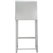 Denmark Performance Vegan Leather Stool with Silver Base - Set of 2