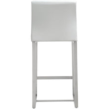 Denmark Performance Vegan Leather Stool with Silver Base - Set of 2
