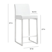 Denmark Performance Vegan Leather Stool with Silver Base - Set of 2