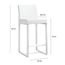 Denmark Performance Vegan Leather Stool with Silver Base - Set of 2