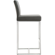Denmark Performance Vegan Leather Stool with Silver Base - Set of 2
