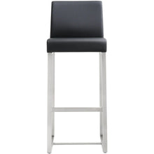 Denmark Performance Vegan Leather Stool with Silver Base - Set of 2