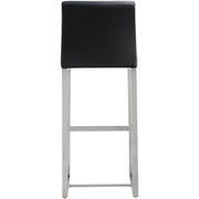 Denmark Performance Vegan Leather Stool with Silver Base - Set of 2
