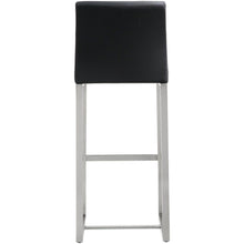 Denmark Performance Vegan Leather Stool with Silver Base - Set of 2