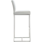 Denmark Performance Vegan Leather Stool with Silver Base - Set of 2