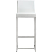 Denmark Performance Vegan Leather Stool with Silver Base - Set of 2