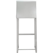 Denmark Performance Vegan Leather Stool with Silver Base - Set of 2