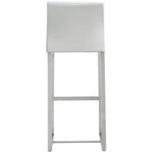 Denmark Performance Vegan Leather Stool with Silver Base - Set of 2