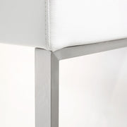 Denmark Performance Vegan Leather Stool with Silver Base - Set of 2