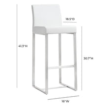 Denmark Performance Vegan Leather Stool with Silver Base - Set of 2