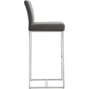 Denmark Performance Vegan Leather Stool with Silver Base - Set of 2