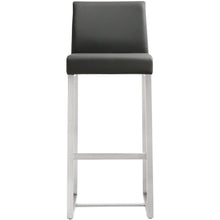 Denmark Performance Vegan Leather Stool with Silver Base - Set of 2