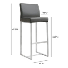 Denmark Performance Vegan Leather Stool with Silver Base - Set of 2