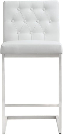 Helsinki White Performance Vegan Leather Stool - Set of 2