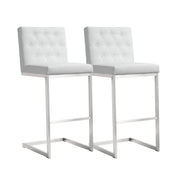 Helsinki White Performance Vegan Leather Stool - Set of 2
