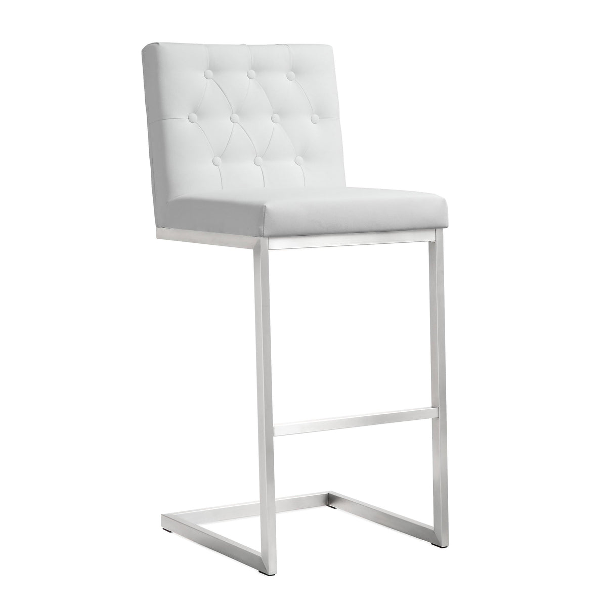 Helsinki White Performance Vegan Leather Stool - Set of 2