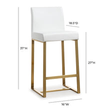 Denmark Performance Vegan Leather Stool with Gold Base - Set of 2
