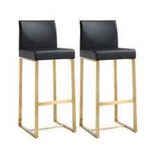 Denmark Performance Vegan Leather Stool with Gold Base - Set of 2