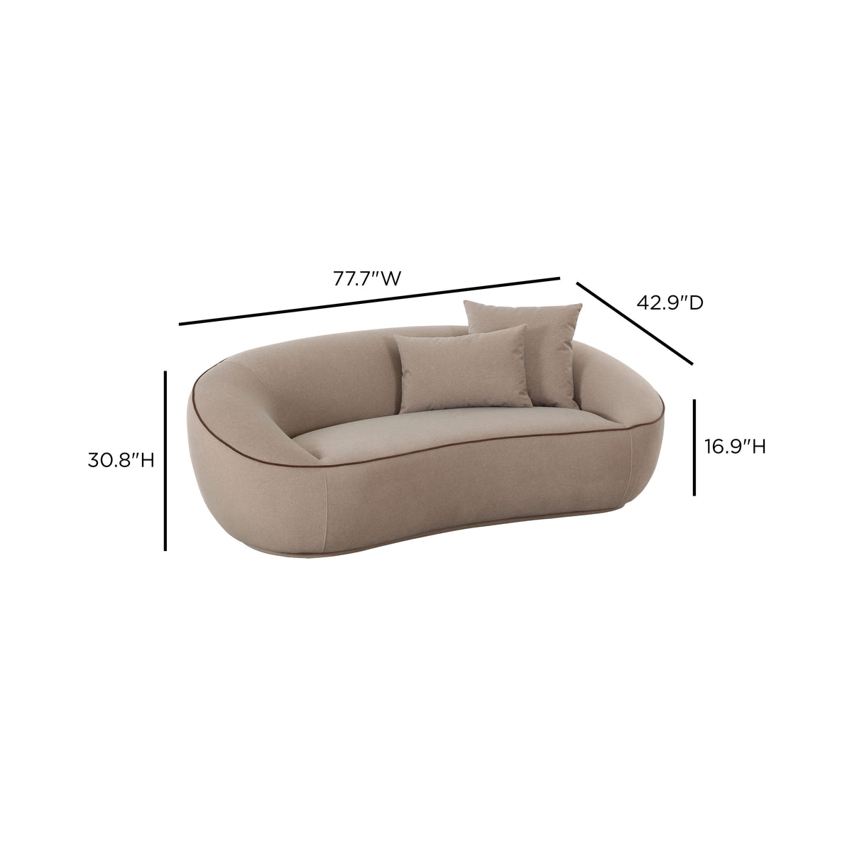 Jenny 78" Taupe Performance Faux Mohair Loveseat