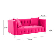 Bea 66" Hot Pink Performance Velvet Loveseat