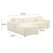 Olafur 2-Piece Performance Fabric L-Shaped Sectional