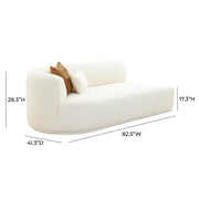 Fickle 82.5" Cream Performance Boucle Modular Loveseat