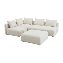 Hangover 4-Piece Cream Performance Boucle Modular Chaise Sectional