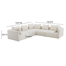 Hangover 5-Piece Cream Performance Boucle Modular L-Sectional