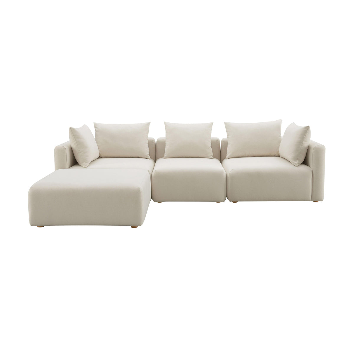 Hangover 4-Piece Cream Performance Linen Modular Sectional