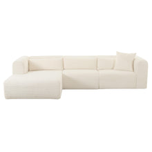 Tarra 3-Piece Fluffy Oversized Performance Corduroy Modular L-Shaped Sectional