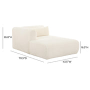 Tarra 71" Fluffy Oversized Performance Corduroy Modular Chaise