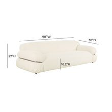 Leyla 98" Cream Performance Boucle Sofa
