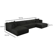 Tarra 4-Piece Fluffy Oversized Performance Corduroy Modular U-Sectional