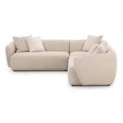 Sylvie 3-Piece Cream Performance Boucle L-Shaped Sectional